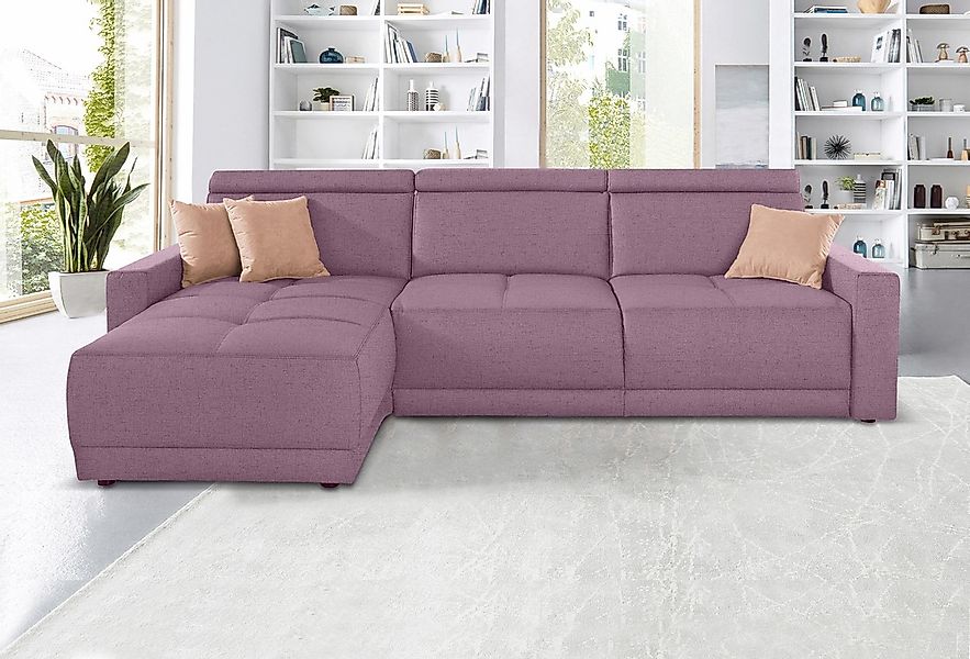 DOMO collection Ecksofa "Ava mit moderner Sitzheftung & toller Doppelnaht, günstig online kaufen