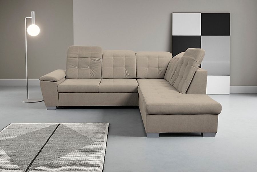 WERK2 Ecksofa »Bonny inkl. Kopfteilverstellung, Bettfunktion, Stauraum, L-F günstig online kaufen
