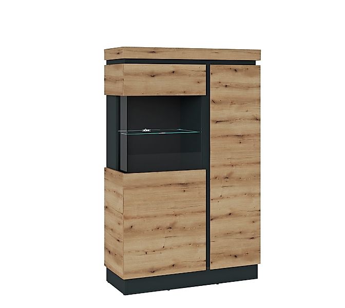 freiraum Glasvitrine CORTE in Coast Evoke Eiche Dekor - 103,5x163,5x40 (BxH günstig online kaufen