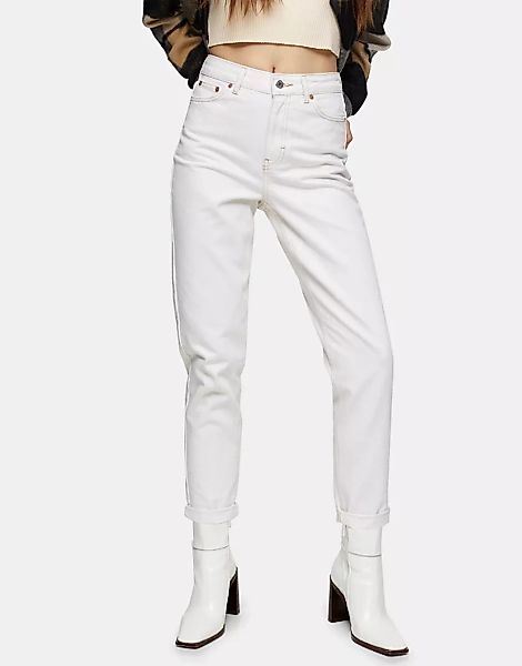 Topshop – Mom-Jeans in gebrochenem Weiß günstig online kaufen