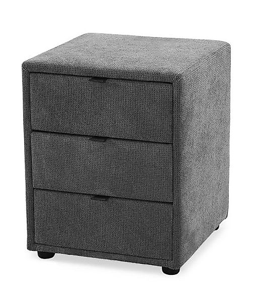 LILLI Nachtkommode inkl. 3 Schubkästen ca.44x45x54 cm Dunkelgrau günstig online kaufen