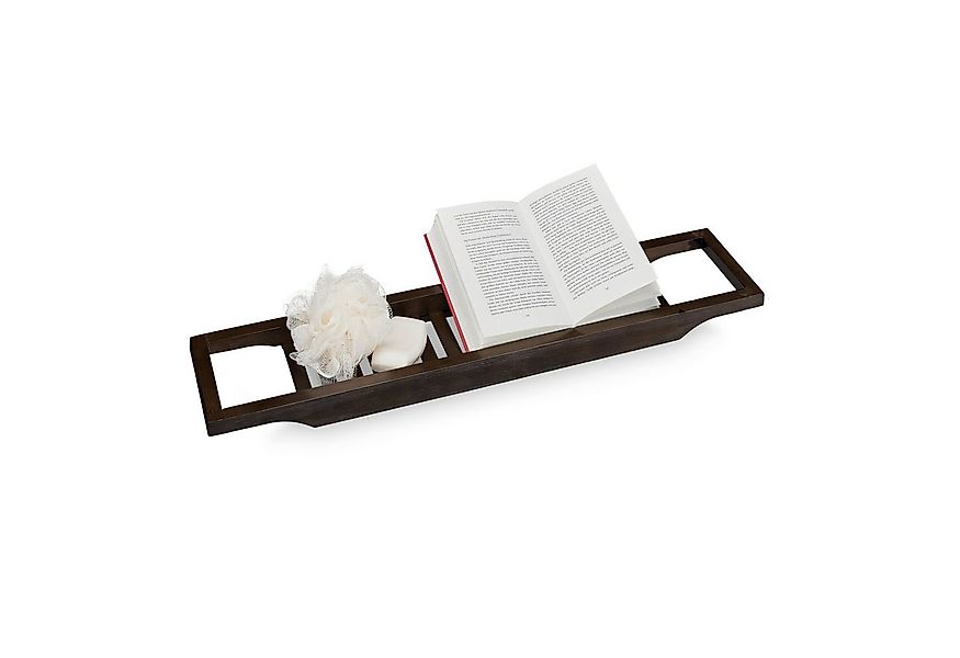 relaxdays Badewannenablage Bambus dunkelbrau günstig online kaufen