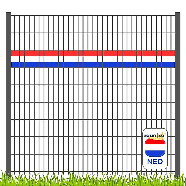 zaunzu Sichtschutz Fanartikel für Niederlande Doppelstabmatten Akzentstreif günstig online kaufen