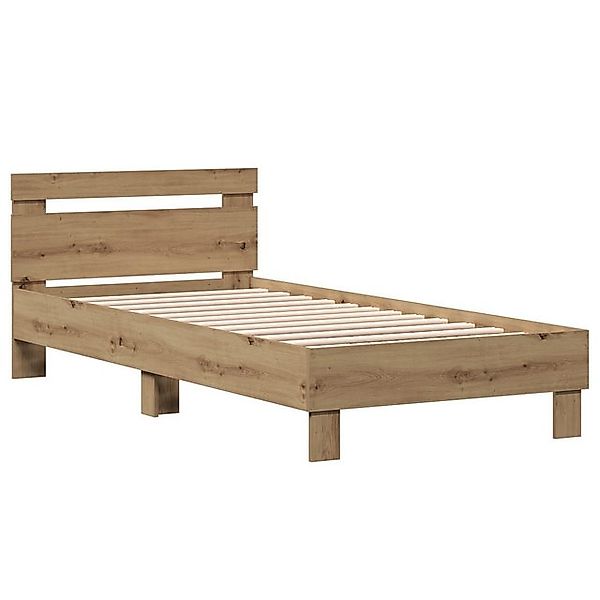 vidaXL Bett Bettrahmen Eichenbett Massivholz Eiche 90 x 200 cm (1-tlg) günstig online kaufen