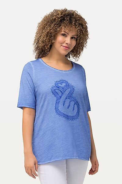 Ulla Popken T-Shirt T-Shirt Flockdruck Classic günstig online kaufen