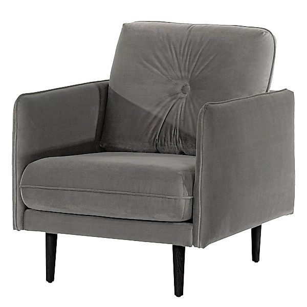 home24 Norrwood Sessel Pigna II Hellgrau Samt 83x86x94 cm (BxHxT) günstig online kaufen