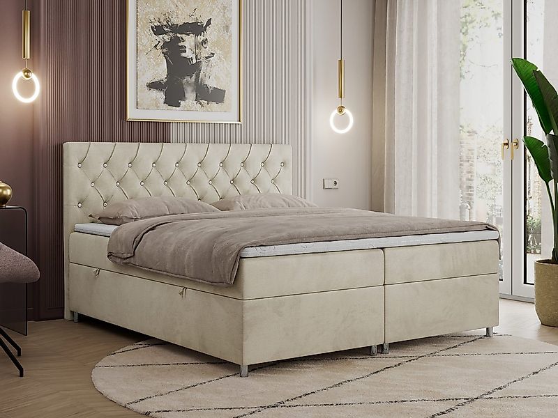 MKS MÖBEL Boxspringbett ROMA (Set, Packung, T30-Schaum, 7 Härtezonen, Kopft günstig online kaufen
