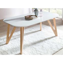 Esszimmer Sitzgruppe in Grau Weiß Eichefarben vier Stühle (fünfteilig) günstig online kaufen