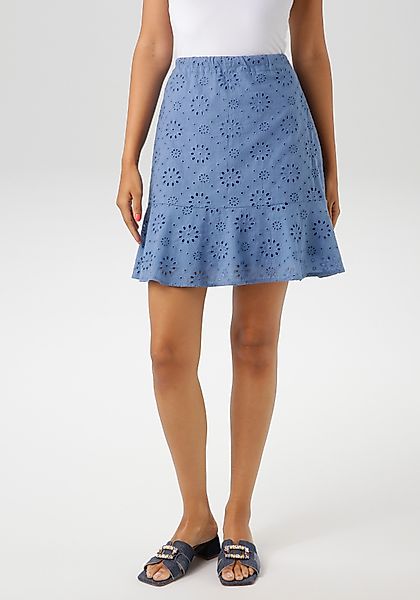 Aniston CASUAL Minirock mit floraler Lochstickerei günstig online kaufen