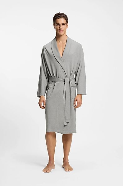 BOSS Morgenmantel aus Baumwoll-Jersey mit Logo-Stickerei günstig online kaufen