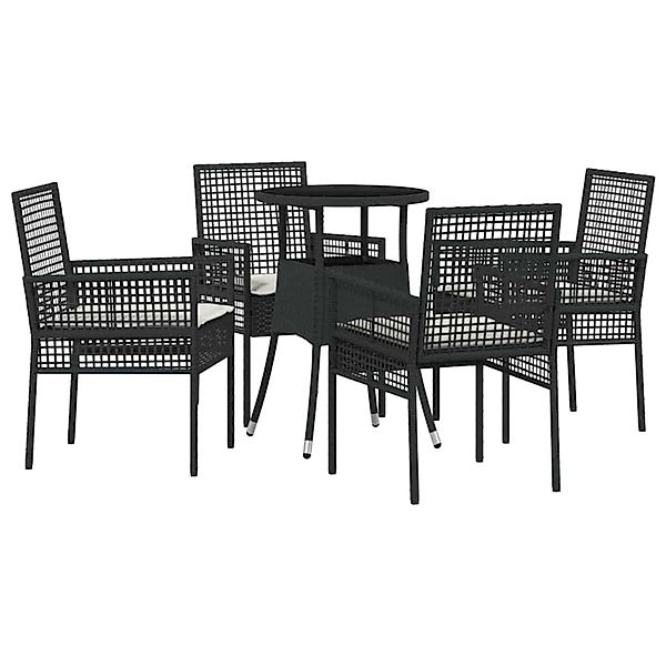 vidaXL Garten Essgruppe 5-Tlg Schwarz Poly Rattan 3334942 günstig online kaufen