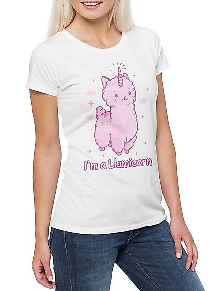Urban Backwoods Print-Shirt Llamicorn II Damen T-Shirt Einhorn Lama Llama R günstig online kaufen