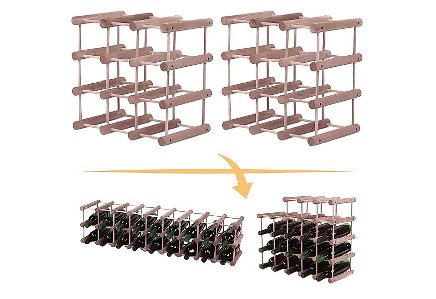 Modo24 Flaschenregal RW7 Eiche Nadelholz Massivholz Für 12 bis 76 Flaschen günstig online kaufen