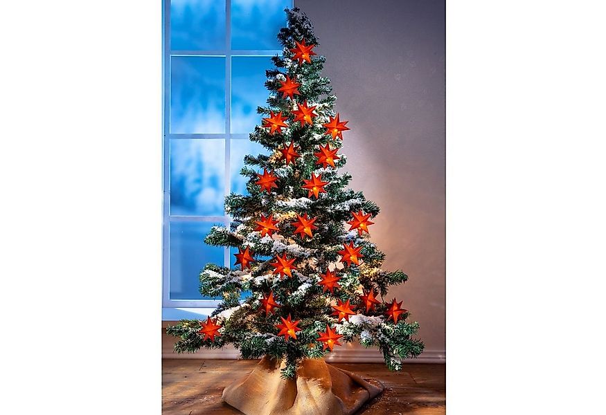 BURI Lichterkette LED-Lichterkette Sterne rot 1,35m Weihnachtsdeko Leuchtde günstig online kaufen