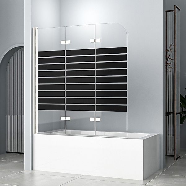 Hopibath Duschwand für Badewanne Schwarz Duschtrennwand günstig online kaufen