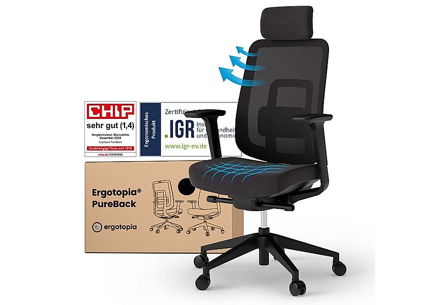 Ergotopia Bürostuhl PureBack ergonomischer Schreibtischstuhl günstig online kaufen