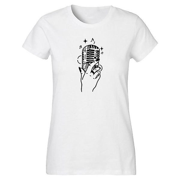 Banco T-Shirt Damen Musik Mikrophon Unifarben Sommershirt Größen XS - 6XL, günstig online kaufen