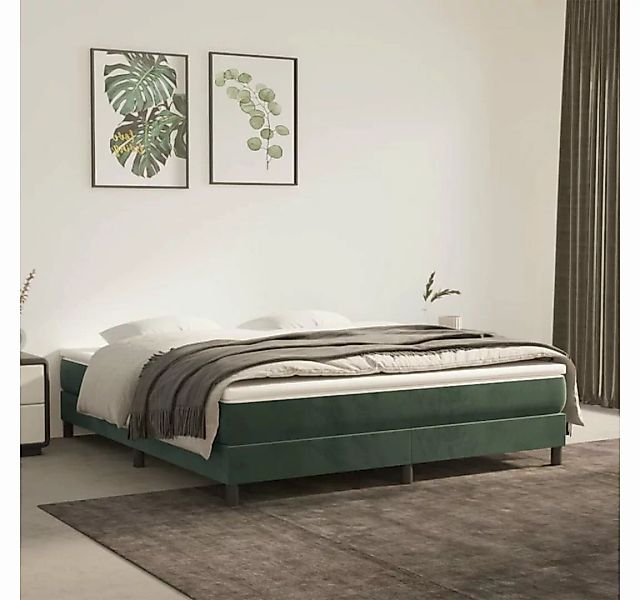 furnicato Bett Boxspringbett mit Matratze Dunkelgrün 160x200 cm Samt günstig online kaufen