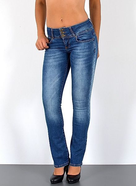 ESRA Bootcut-Jeans Low Waist Jeans Damen Bootcut Stretch Flared Jeans Wide günstig online kaufen
