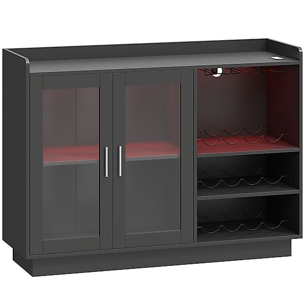 HOMCOM Bar-Schrank, Weinschrank mit RGB-LED-Beleuchtung und Flaschenhalter günstig online kaufen