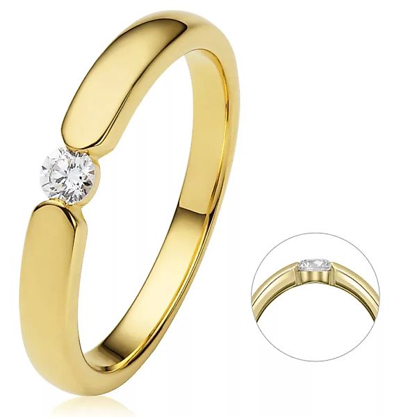 ONE ELEMENT Diamantring "0.13 ct Diamant Brillant Spannfassung Ring aus 750 günstig online kaufen
