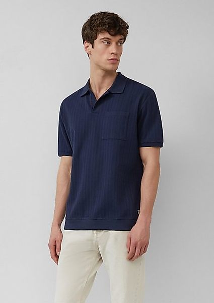 s.Oliver Kurzarmshirt Poloshirt im Relaxed Fit mit Struturstreifen Logo günstig online kaufen
