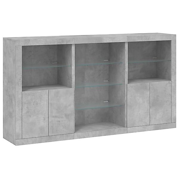 vidaXL Sideboard mit LED-Leuchten Betongrau 181,5x37x100 cm 3209180 günstig online kaufen