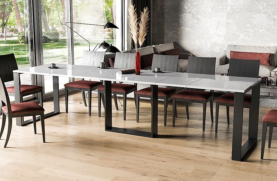 Endo-Moebel Kulissen-Esstisch "Borys 290" 130cm-290cm Kufengestell günstig online kaufen