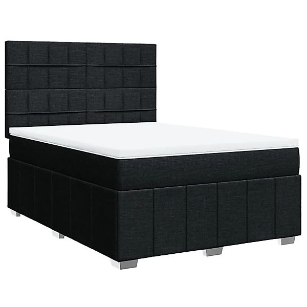 vidaXL Boxspringbett mit Matratze Schwarz 140x200 cm Stoff 3291693 günstig online kaufen