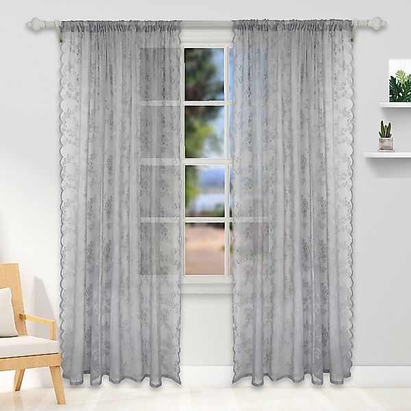 BYSURE Gardine, Stangendurchzug (2 St), halbtransparent, günstig online kaufen