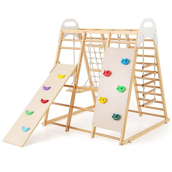 COSTWAY Klettergerüst, (1-St), Spielplatz, Kletterspielzeug, Holz, günstig online kaufen