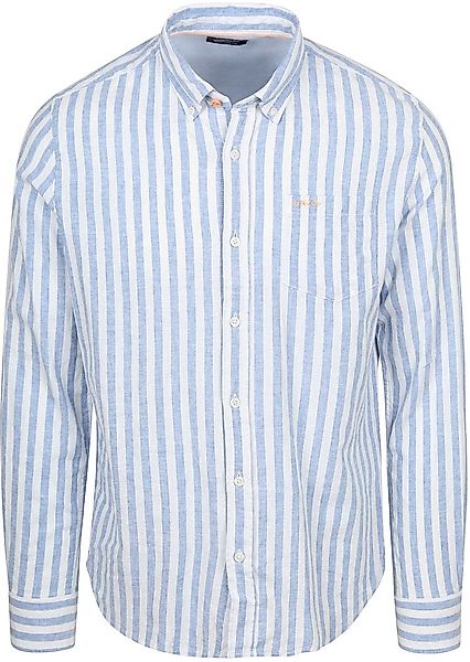 NZA Shirt Picton Linen Blend Stripe Blau - Größe XL günstig online kaufen