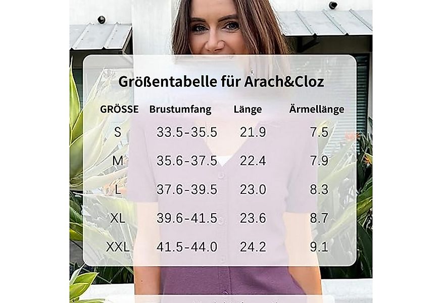 Arach&Cloz Strickjacke Damen Wool Blend Strickjacke Kurz Cardigan V-Ausschn günstig online kaufen