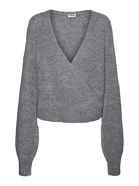 NOISY MAY Ballonärmel Pullover Damen Grau günstig online kaufen