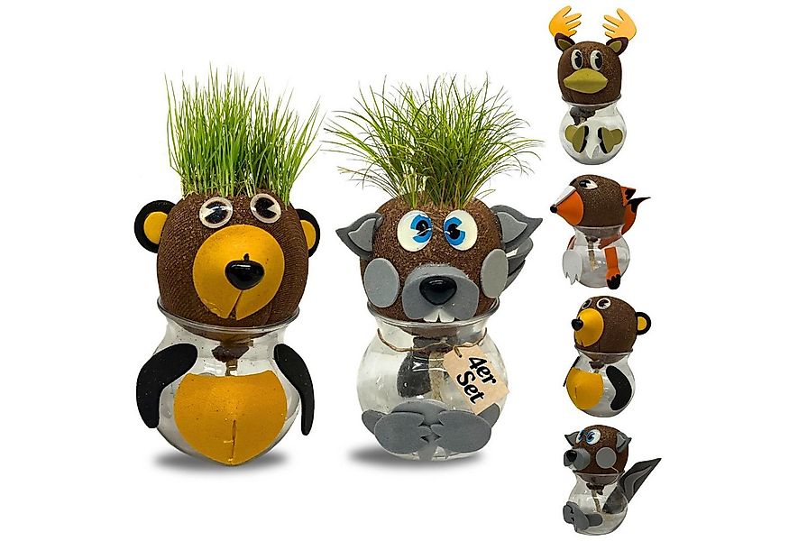 Bada Bing Glasblume Tier Graskopf in kleiner Vase Rasenkopf (4er Set Waldti günstig online kaufen