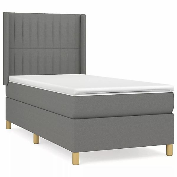 vidaXL Boxspringbett mit Matratze Dunkelgrau 80x200 cm Stoff1378093 günstig online kaufen