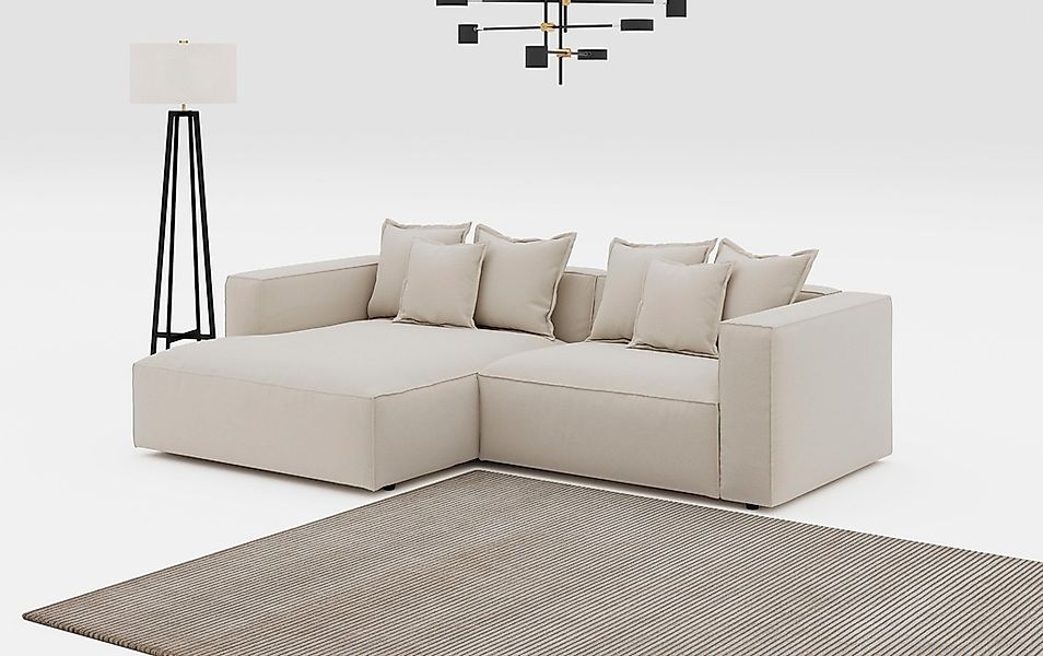 INOSIGN Ecksofa "Cowboy L-Form" mit 6 Kissen, kubisches Sofa günstig online kaufen