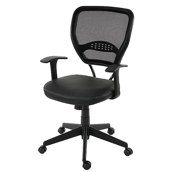 MCW Profi-Bürostuhl Chicago Kunstleder Schwarz mit Armlehnen günstig online kaufen