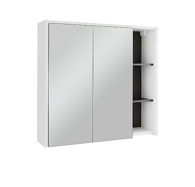 Vicco Badezimmerspiegelschrank Viola, Weiß/Grau, 80 x 75 cm mit offenen Reg günstig online kaufen