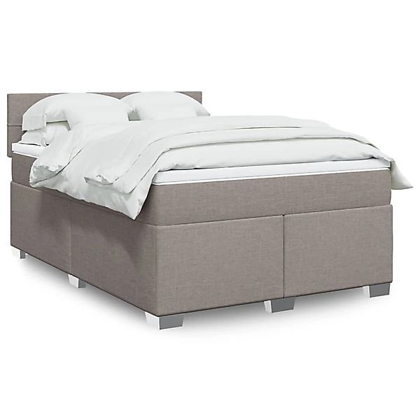 vidaXL Boxspringbett mit Matratze Taupe 140x190 cm Stoff 3288187 günstig online kaufen