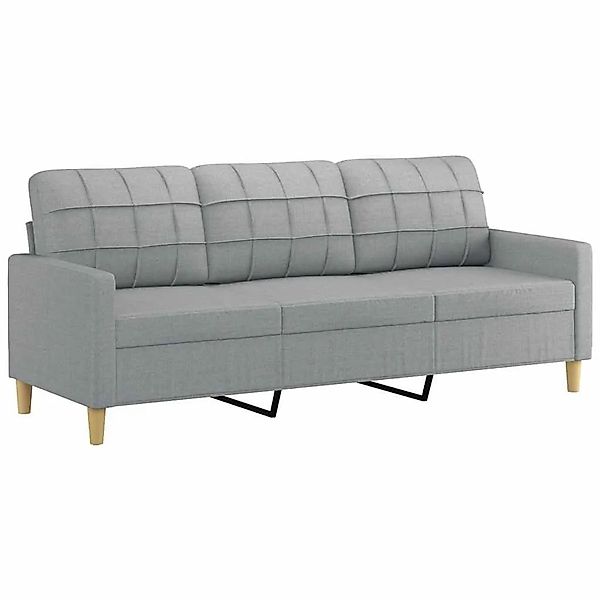 vidaXL 3-Sitzer-Sofa Hellgrau 180 cm Stoff 359099 günstig online kaufen