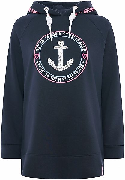 Zwillingsherz Hoodie "Strandglück Paillette" mit Anker-Motiv günstig online kaufen