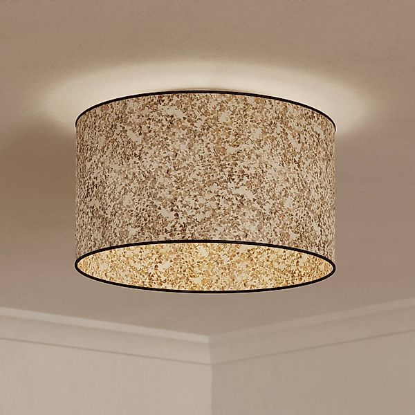 Deckenlampe Butterburn, Ø 38 cm, beige/grün, Stoff günstig online kaufen
