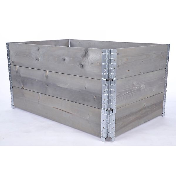 PROREGAL Hochbeetkisten GrowBox HxBxT 60x120x80cm 3 Ebenen Holz Grau günstig online kaufen