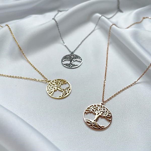 GOLDKLEIN Edelstahlkette Edelstahl Schmuck Lebensbaum Halskette, günstig online kaufen
