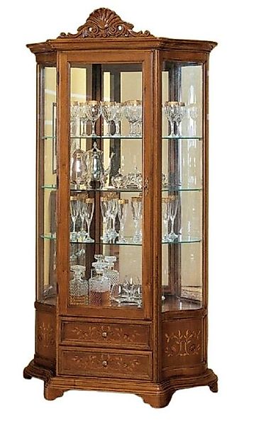 Xlmoebel Vitrine Möbel Holzvitrine mit Glastüren - Italienisches Design Sch günstig online kaufen