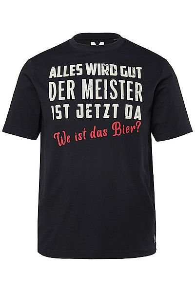Men Plus T-Shirt Men+ T-Shirt Halbarm Brustprint bis 8 XL günstig online kaufen