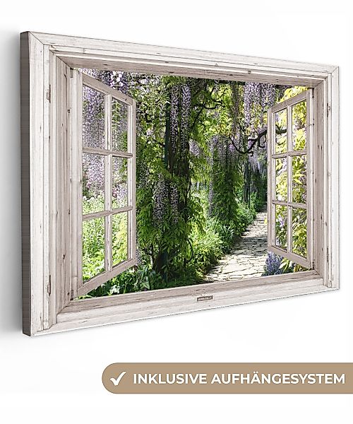OneMillionCanvasses® Leinwandbild Blauer Regen - Blumen günstig online kaufen