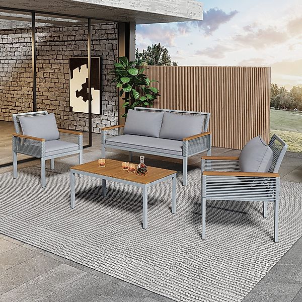 OKWISH Gartenlounge-Set Gartenmöbel Set mit bequemem günstig online kaufen
