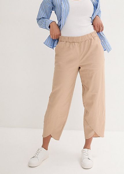 bonprix 3/4-Hose aus Leinen-Mix, mit Seitenschlitzen, Regular Fit, casual S günstig online kaufen